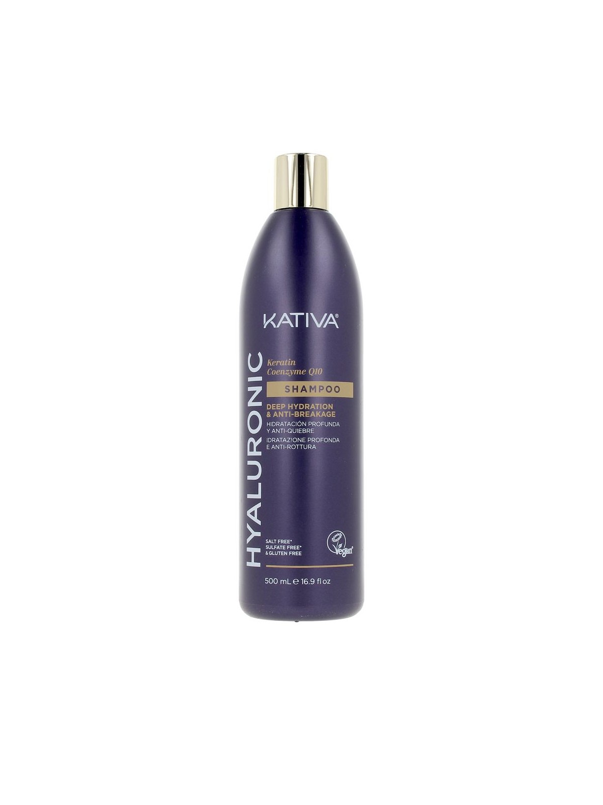 Kativa Shampoo con acido ialuronico, cheratina e coenzima Q10, 500ml donna