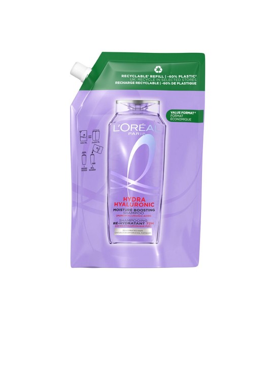 L'Oréal Paris Shampoo ELVIVE HYDRA HYALURONIC, ricarica ecologica idratazione 72 ore, confezione da 500ml unisex