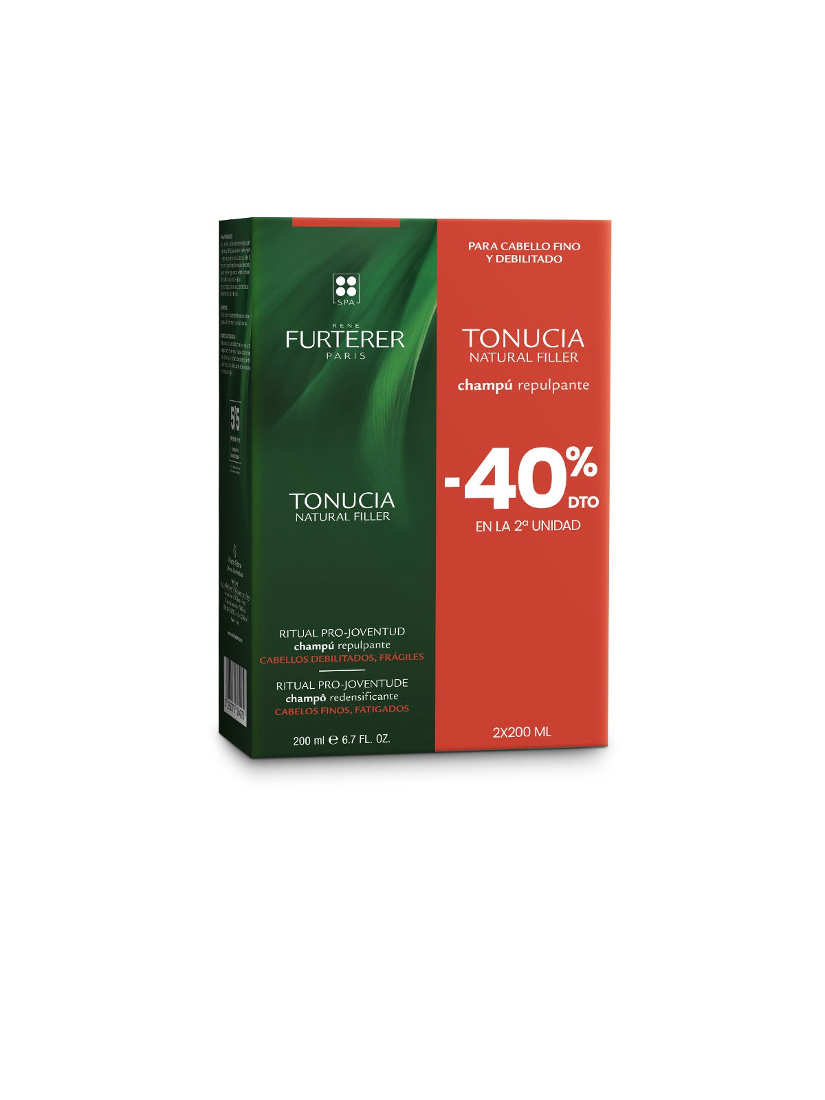 Rene Furterer Shampoo rimodellante naturale TONUCIA, confezione da 2 x 200ml unisex