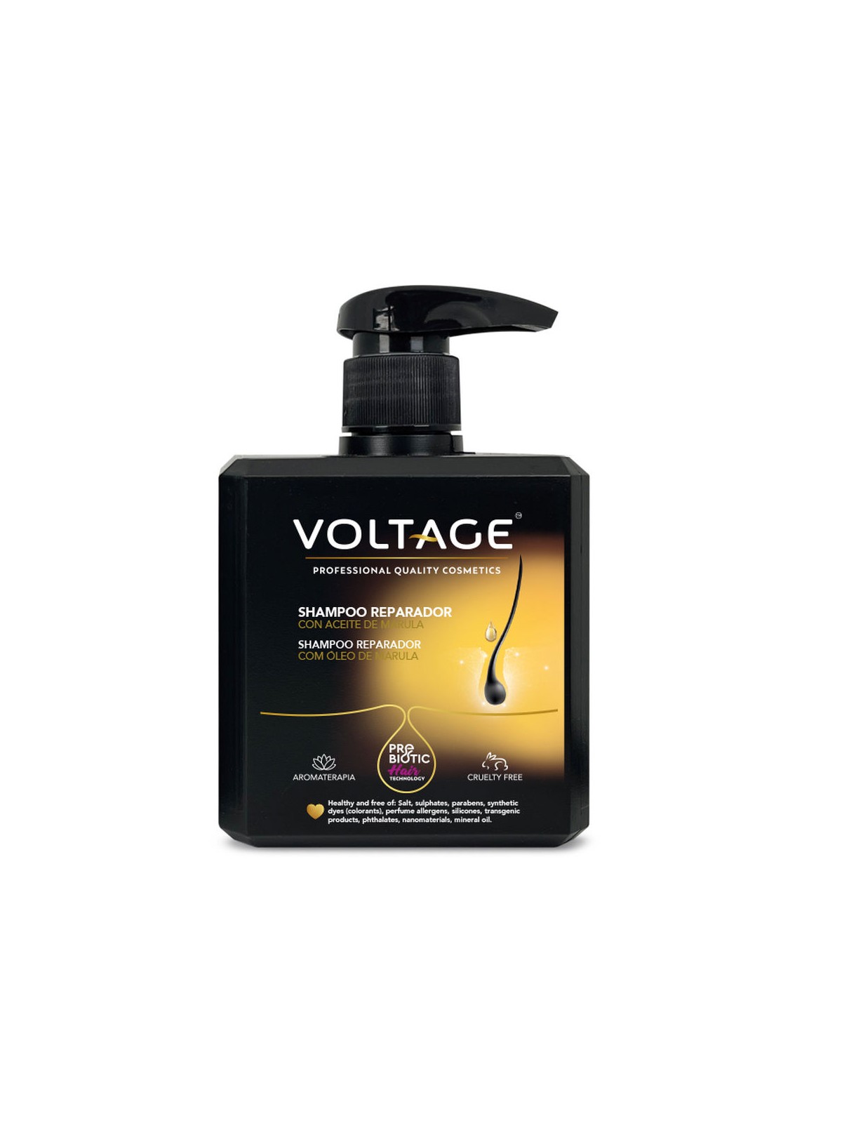 Voltage Cosmetics Shampoo riparatore PREBIOTIC HAIR TECHNOLOGY con olio di marula 500ml unisex