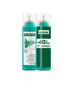 Klorane Shampoo secco all'ortica, sebo-regolatore per capelligrassi, confezione da 2 x 150ml 2 x 150 ml unisex