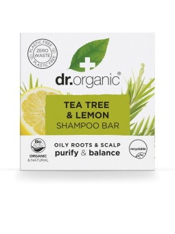Dr. Organic Shampoo solido all'olio di tea tree e limone 75 g donna