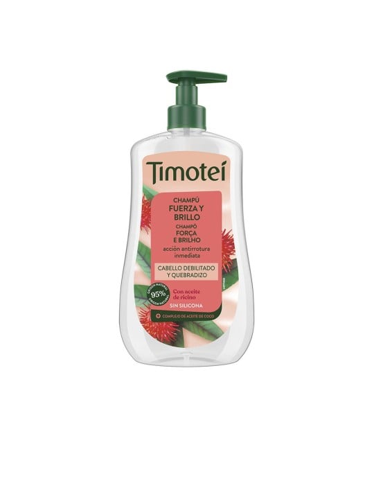 Timotei Shampoo TIMOTEI Strength & Shine con olio di ricino e olio di cocco per capelli deboli e fragili 600ml unisex