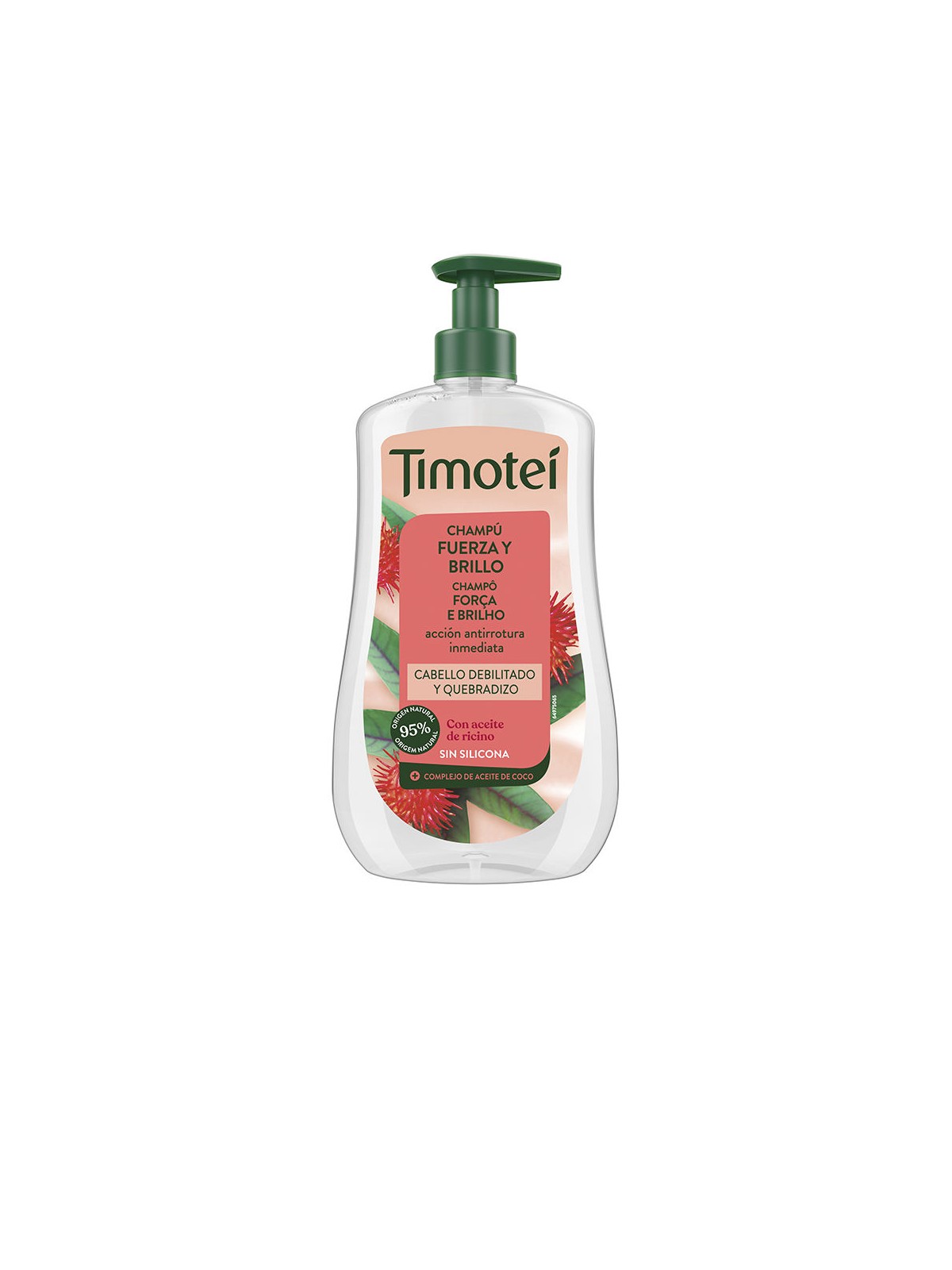 Timotei Shampoo TIMOTEI Strength & Shine con olio di ricino e olio di cocco per capelli deboli e fragili 600ml unisex