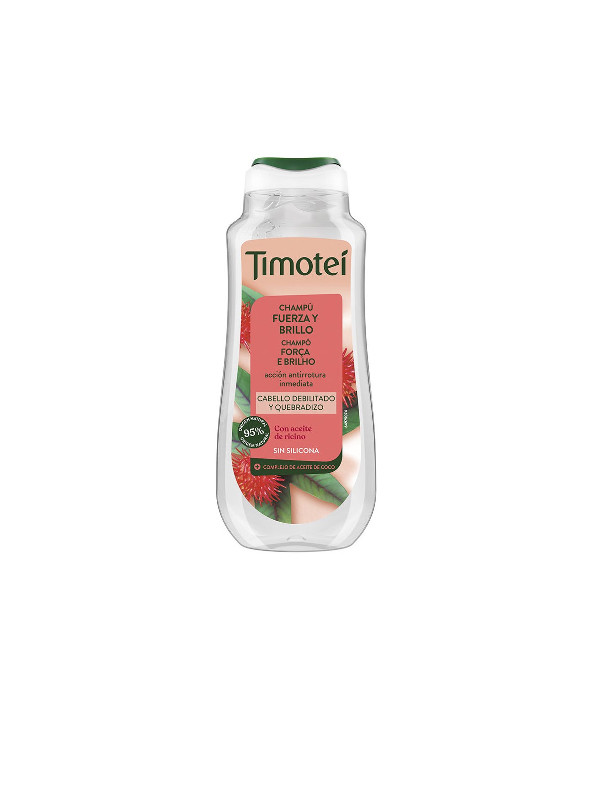 Timotei Shampoo TIMOTEI Strength and Shine con olio di ricino e olio di cocco per capelli deboli e fragili 300ml unisex