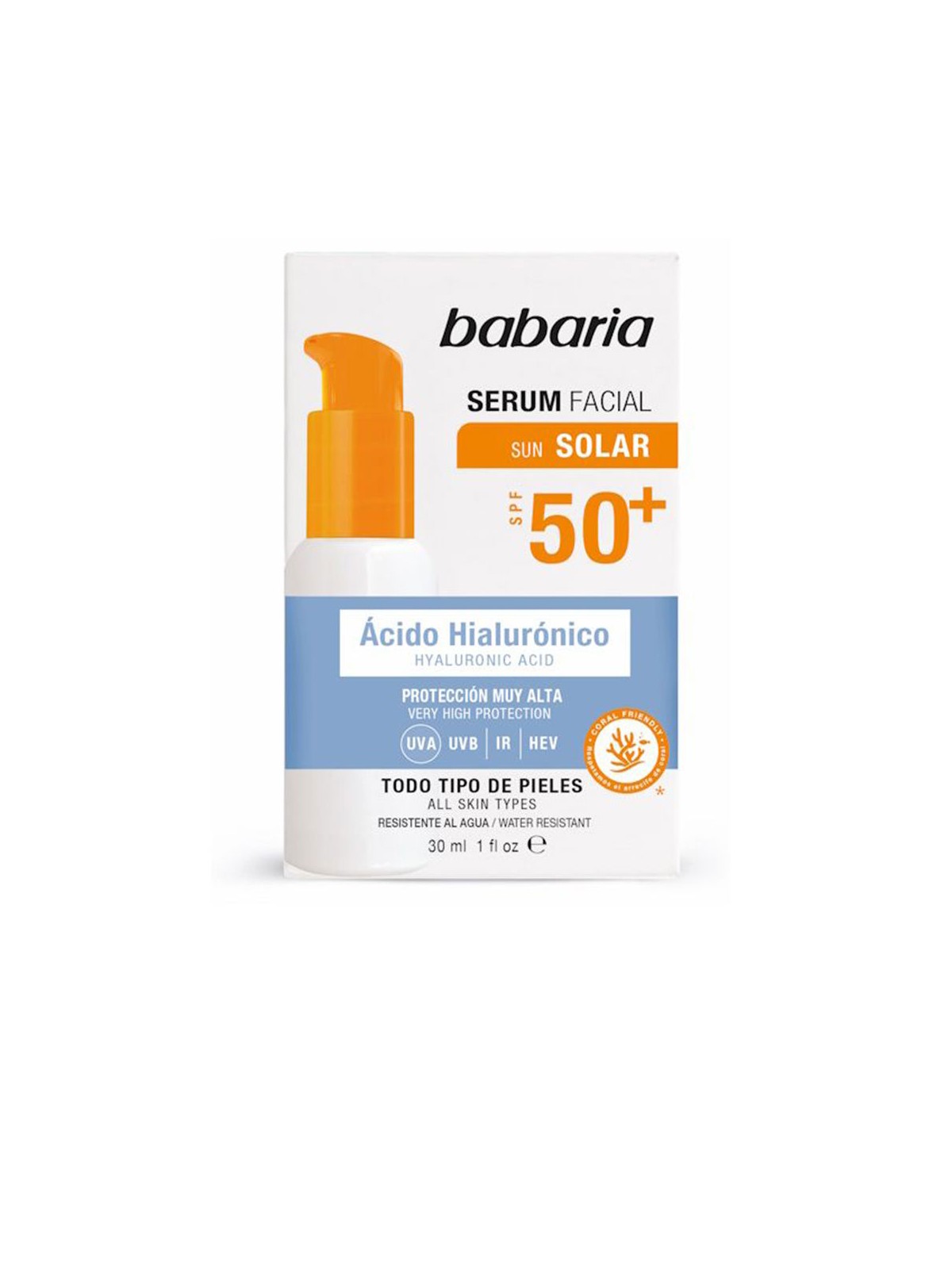 Babaria Siero viso SOLAR HIALURONIC ACID SPF50+ 30ml unisex