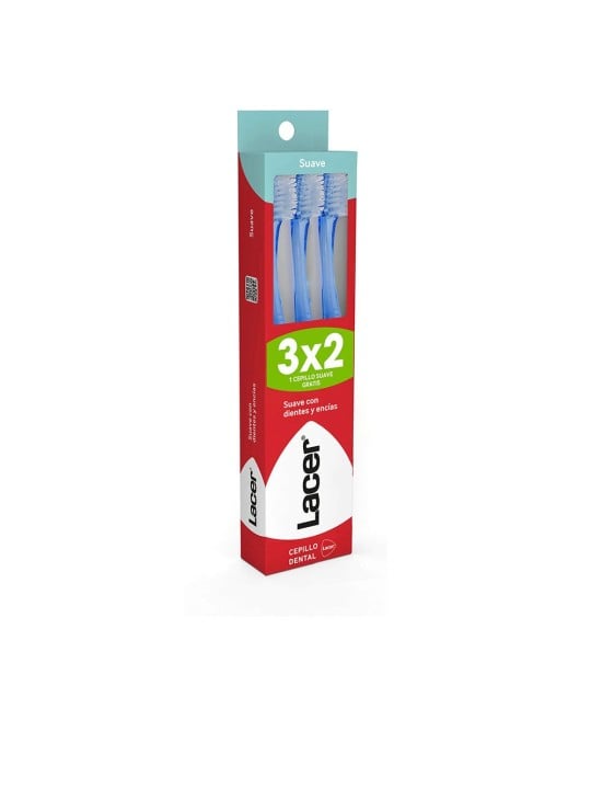 Lacer Spazzolino da denti morbido, confezione da 3 unisex