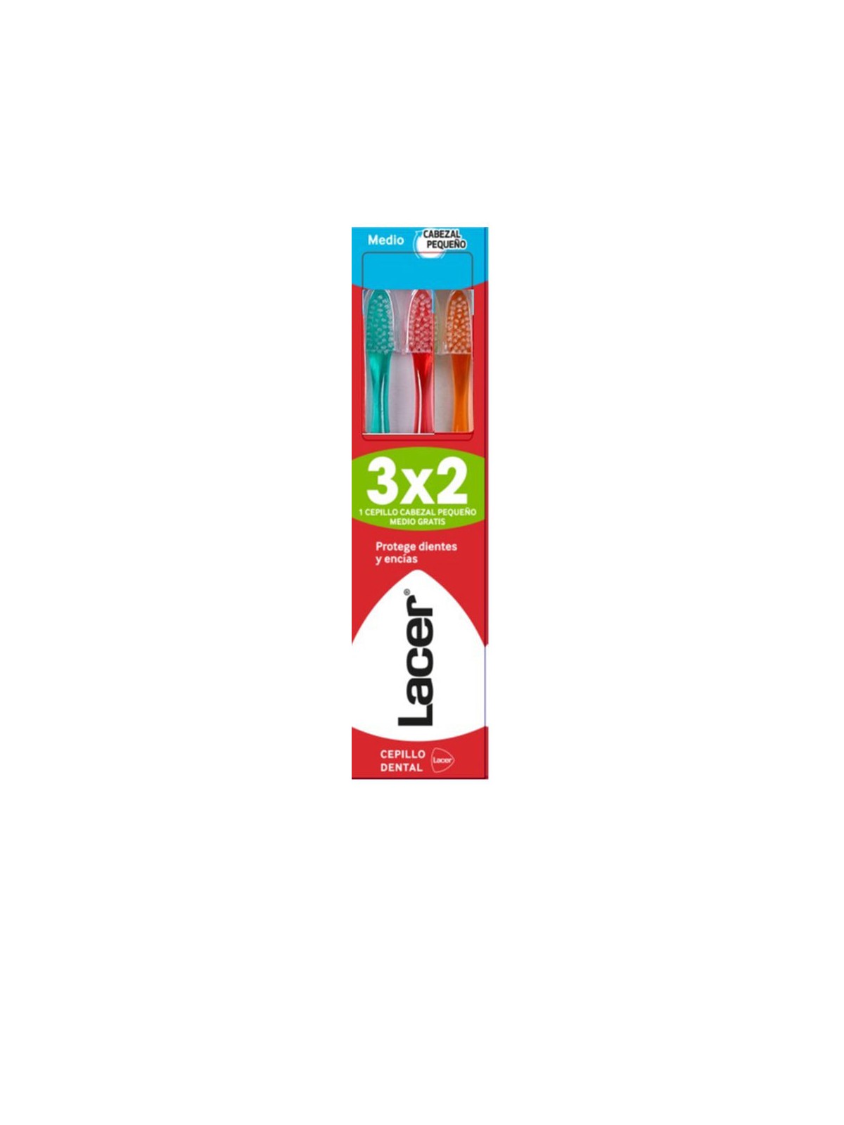 Lacer Spazzolino da denti, confezione da 3 con testine piccole e medie unisex