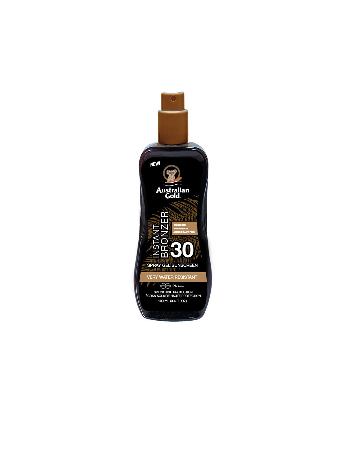 Australian Gold Spray gel solare SPF30 con autoabbronzante istantaneo 100ml unisex