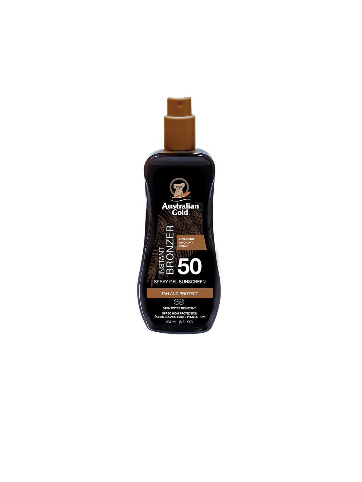 Australian Gold Spray gel solare SPF50 con autoabbronzante istantaneo 237ml unisex