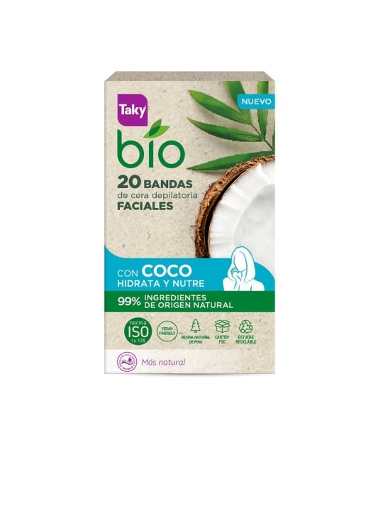Taky Strisce depilatorie per il viso BIO COCO, 20 pezzi donna