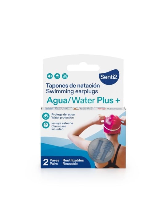 Senti2 Tappi per le orecchie da nuoto AGUA PLUS+ 2 pezzi unisex