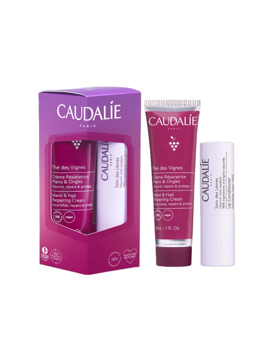 Caudalie THÉ DES VAGNOS SET DI 2 PEZZI MANI E LABBRA Crema de manos y uñas 30 ml + Stick Tratamiento para labios 4,5 g donna