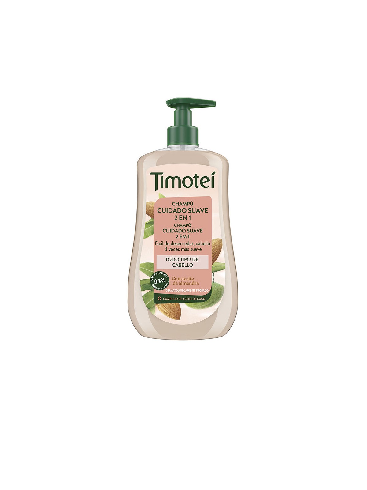 Timotei TIMOTEI Shampoo delicato 2 in 1 con olio di mandorle e cocco per tutti i tipi di capelli 600ml unisex