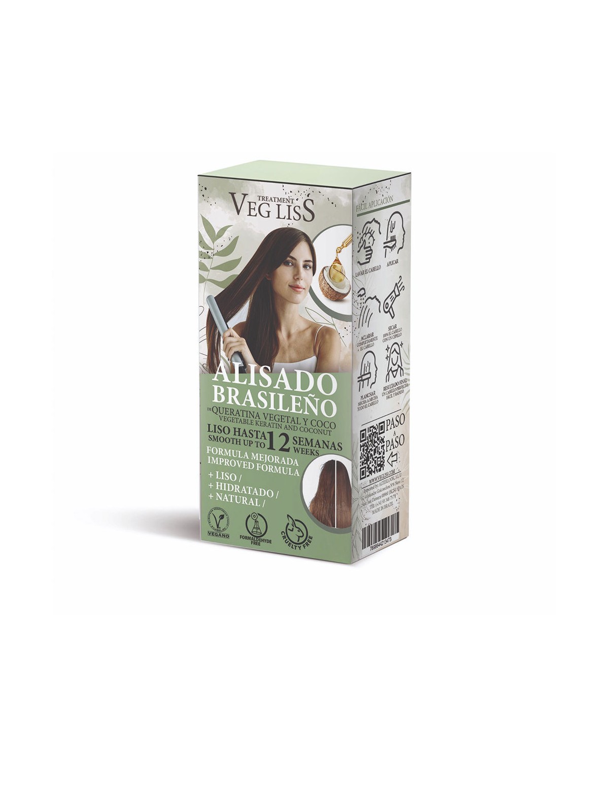 Veg Liss Trattamento lisciante brasiliano VEG LISS con cheratina vegetale e cocco 2 unità donna