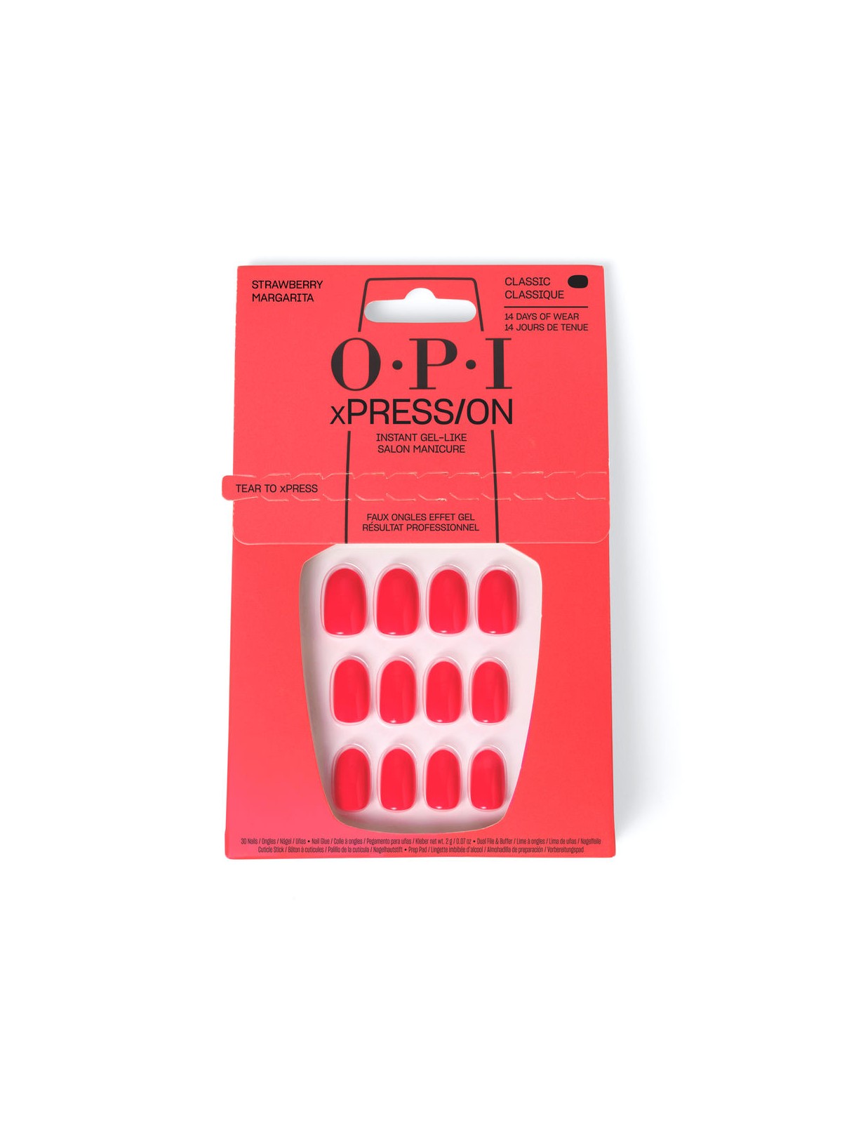 Opi Unghie artificiali OPI xPRESS/ON, tonalità iconiche n.Strawberry Daisy, 30 pezzi unisex
