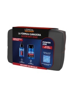 L'Oréal Paris UOMO ESPERTO POWER AGE CASE 4 pezzi sérum concentrado + crema anti-arrugas + neceser uomo