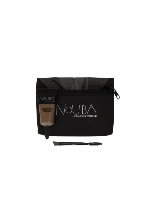 Set Nouba da 10 pezzi: Pennello per sopracciglia Nouba + Gel per sopracciglia Nouba 7ml + Pochette in tessuto nera