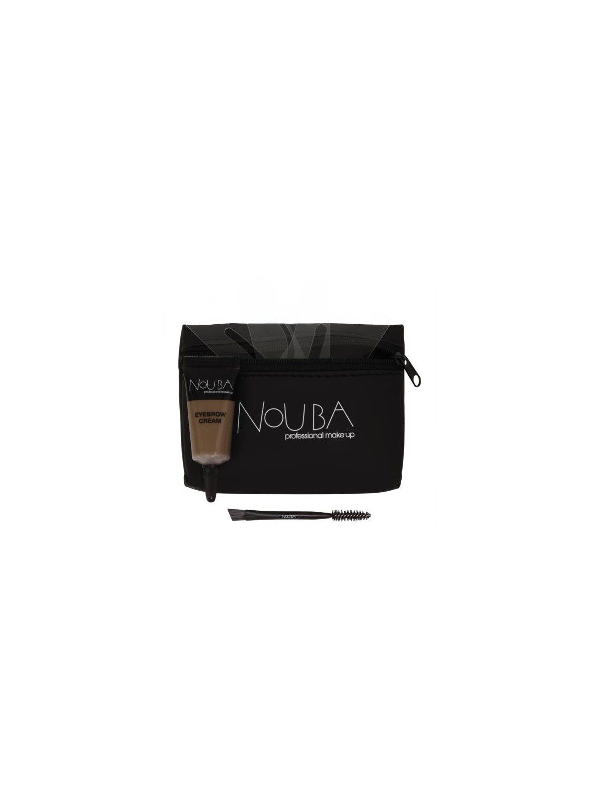 Set Nouba da 10 pezzi: Pennello per sopracciglia Nouba + Gel per sopracciglia Nouba 7ml + Pochette in tessuto nera