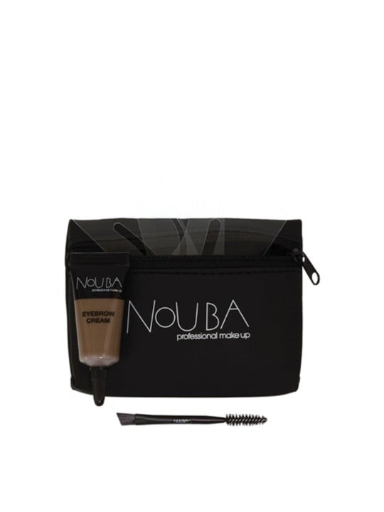 Set Nouba da 15 pezzi: Pennello per sopracciglia Nouba + Gel per sopracciglia Nouba 7ml + Pochette in tessuto nera
