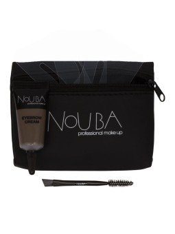 Set da 20 pezzi Nouba: Pennello per sopracciglia Nouba + Gel per sopracciglia Nouba 7ml + Pochette in tessuto nera