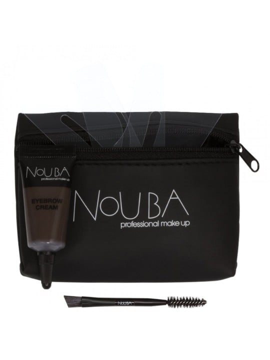Set Nouba da 25 pezzi: Pennello per sopracciglia Nouba + Gel per sopracciglia Nouba 7ml + Pochette in tessuto nera