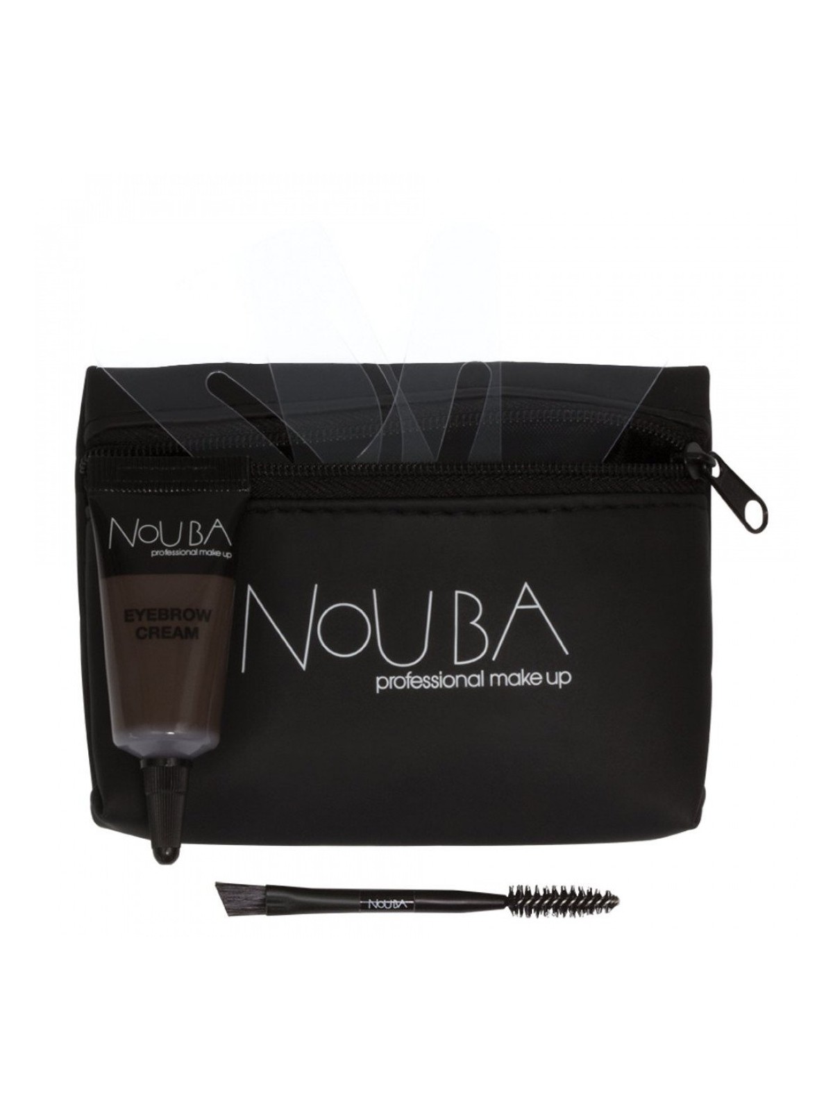 Set Nouba da 25 pezzi: Pennello per sopracciglia Nouba + Gel per sopracciglia Nouba 7ml + Pochette in tessuto nera