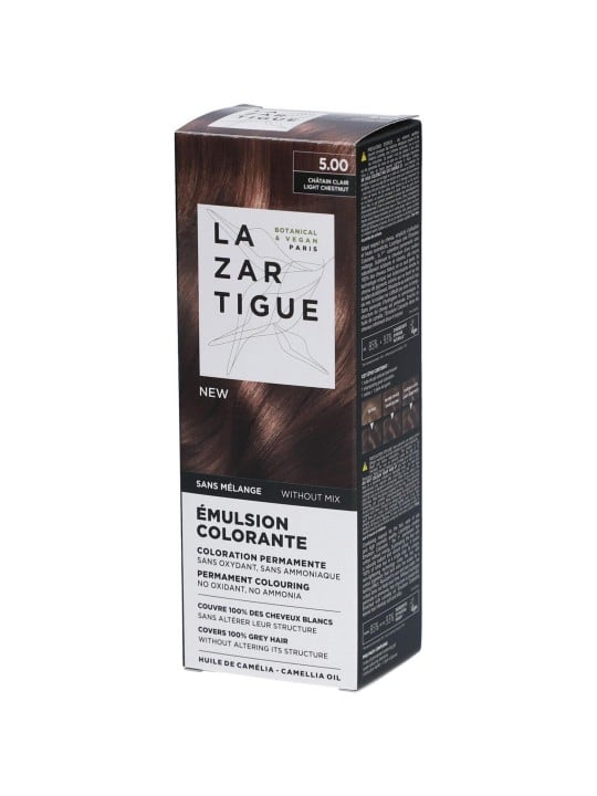 Lazartigue Emulsion Colorante Tintura Permanente per Capelli 5.00 Castano Chiaro 60ml