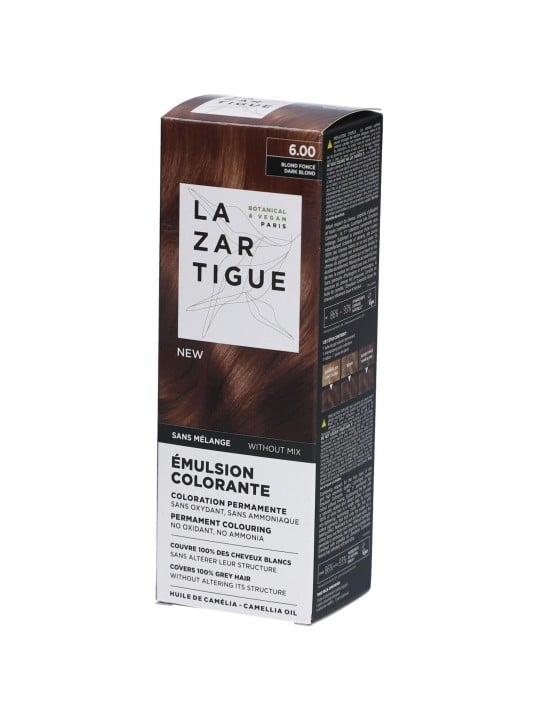 Lazartigue Emulsion Colorante Tintura Permanente per Capelli 6.00 Biondo Scuro 60ml