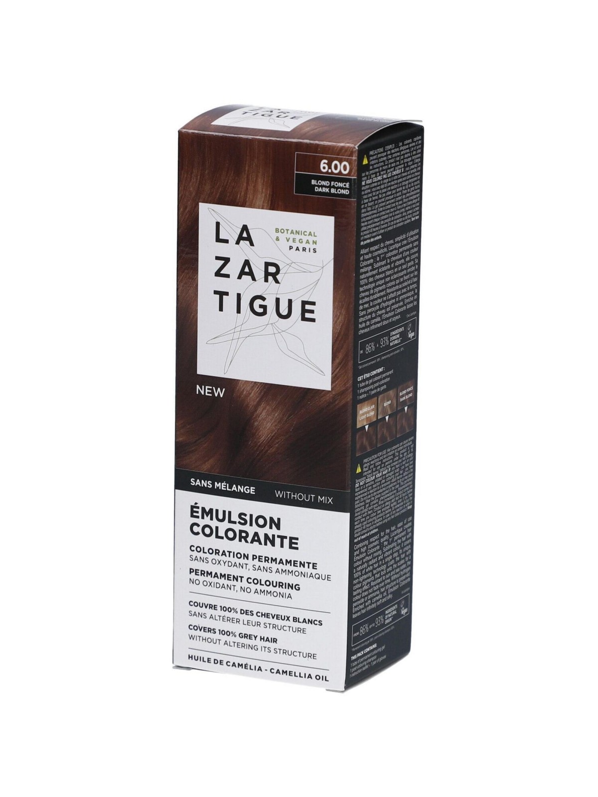 Lazartigue Emulsion Colorante Tintura Permanente per Capelli 6.00 Biondo Scuro 60ml