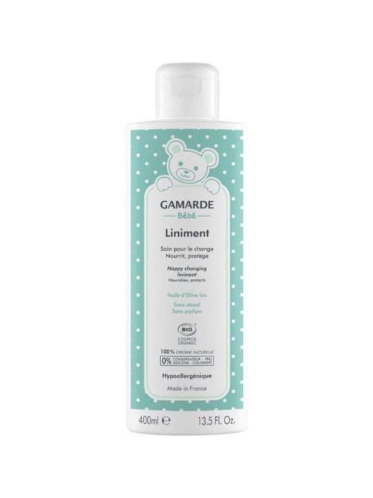 Gamarde Baby Liniment Bio Nutrisce e Protegge - Lozione per il cambio quotidiano del pannolino 400ml