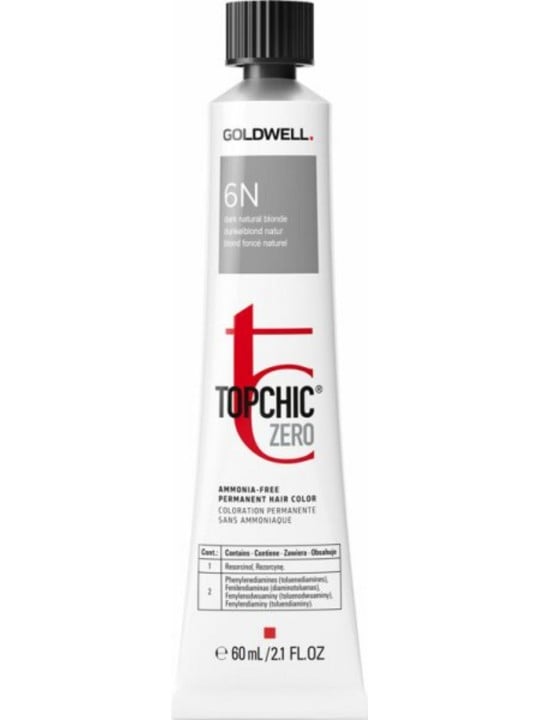 Tintura per capelli permanente Goldwell TopChic Zero 6N Biondo Scuro Naturale 60ml