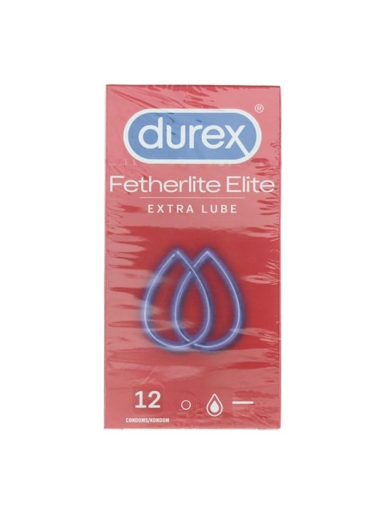 Set di 12 preservativi Durex Fetherlite Thin in lattice trasparente sottili al tatto.