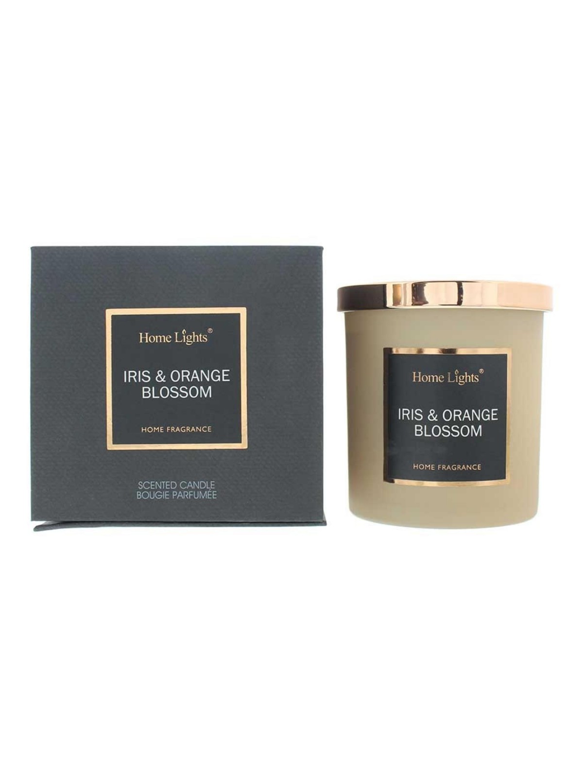 Candela profumata Home Lights Iris ai fiori d'arancio 215 g