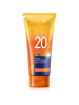 Eveline Cosmetics Amazing Oils Lozione Nutriente con Protezione Solare SPF20 all'Olio di Macadamia 200ml