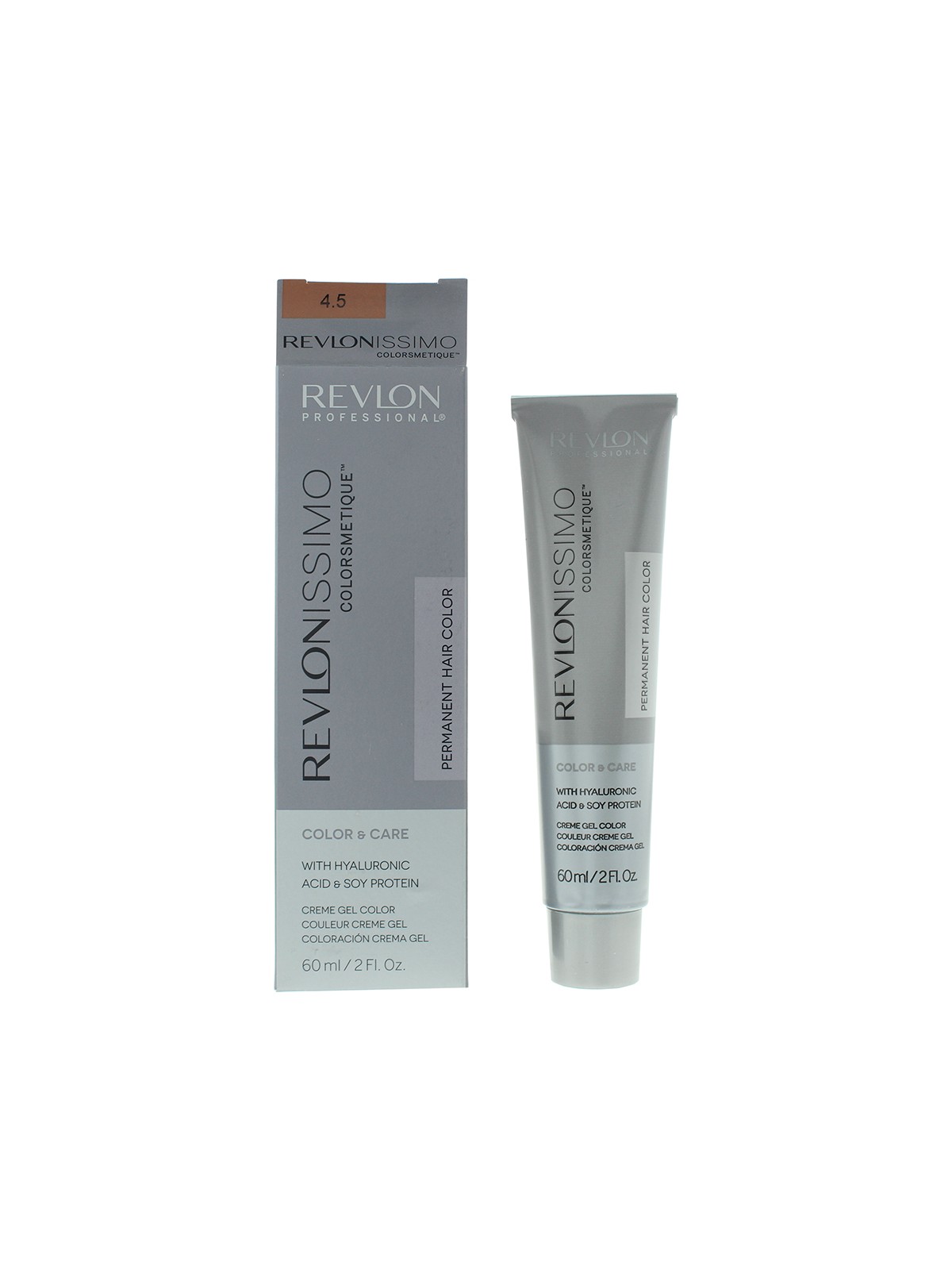 Tintura per capelli permanente Revlon Colorsmetique con acido ialuronico colore 4.5 castano mogano medio 60ml.