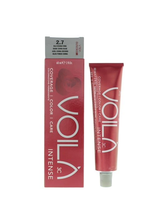 Tintura per capelli permanente Intercosmo Voila 3C Intense Aqua 2.7 Blu Cina Scuro 60ml