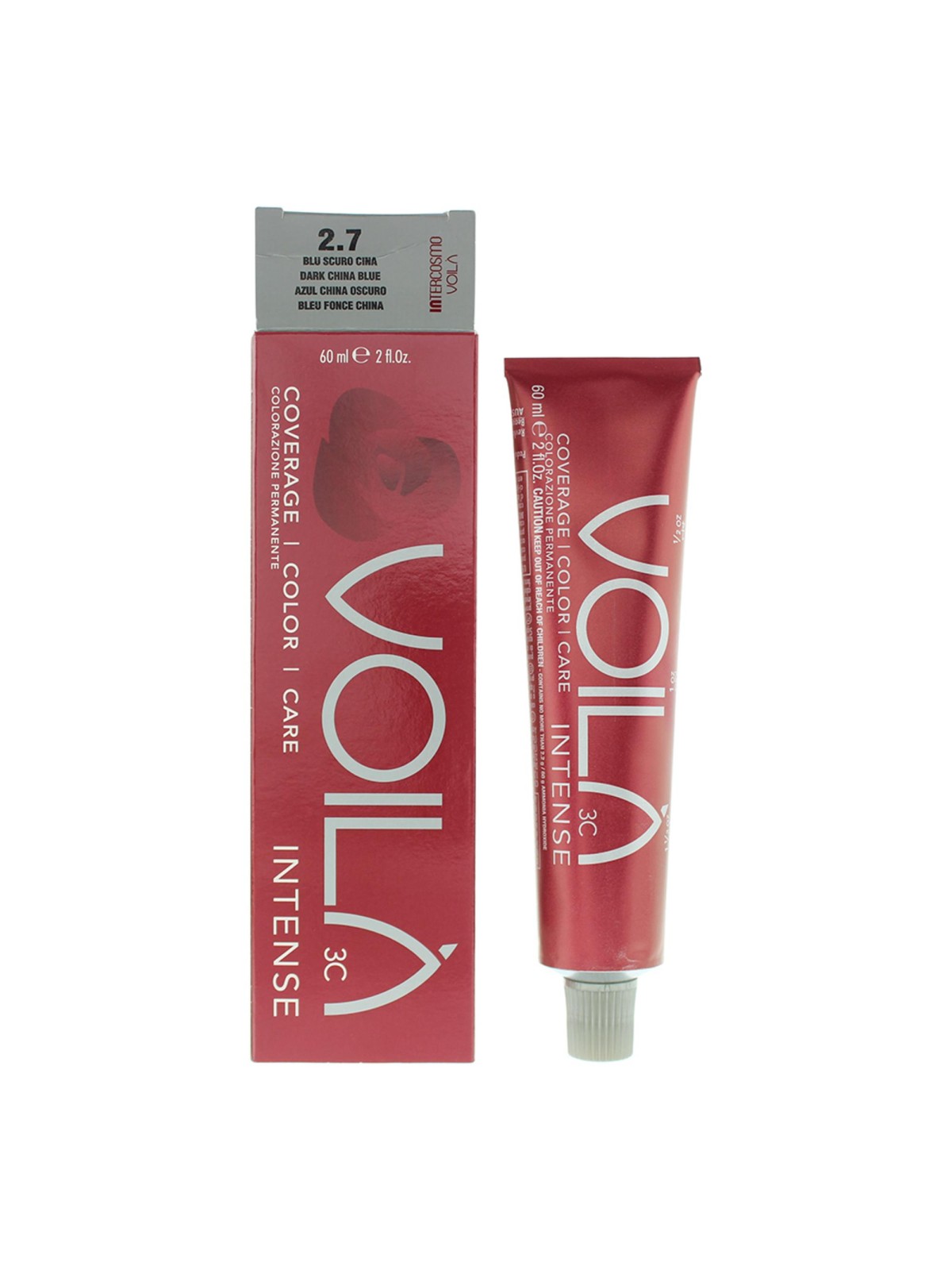 Tintura per capelli permanente Intercosmo Voila 3C Intense Aqua 2.7 Blu Cina Scuro 60ml