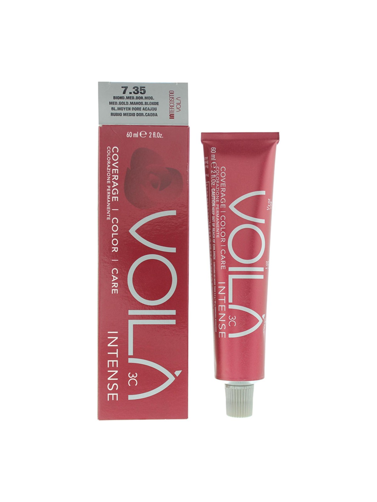 Tintura per capelli permanente intensa Intercosmo Voila 3C 7.35 Biondo mogano dorato medio 60ml