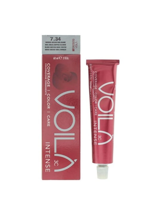 Tintura per capelli permanente intensa Intercosmo Voila 3C 7.34 Biondo ramato dorato medio 60ml