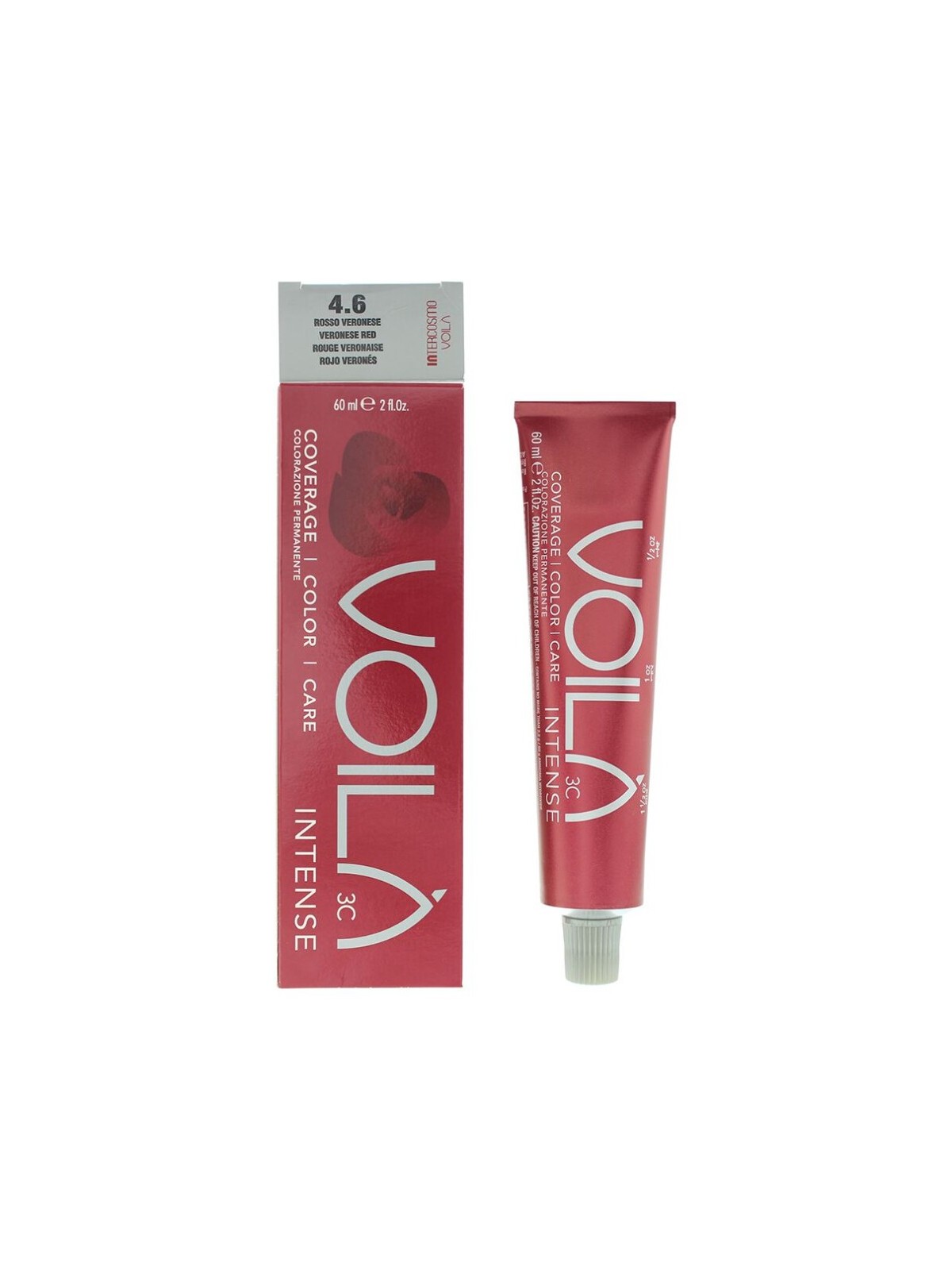 Tintura per capelli permanente intensa Intercosmo Voila 3C 4.6 Rosso Veronese 71ml