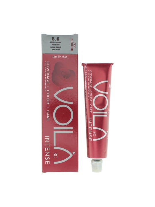 Tintura per capelli permanente Intercosmo Voila 3C Intensa senza ammoniaca colore rosso rubino 6.6 60ml