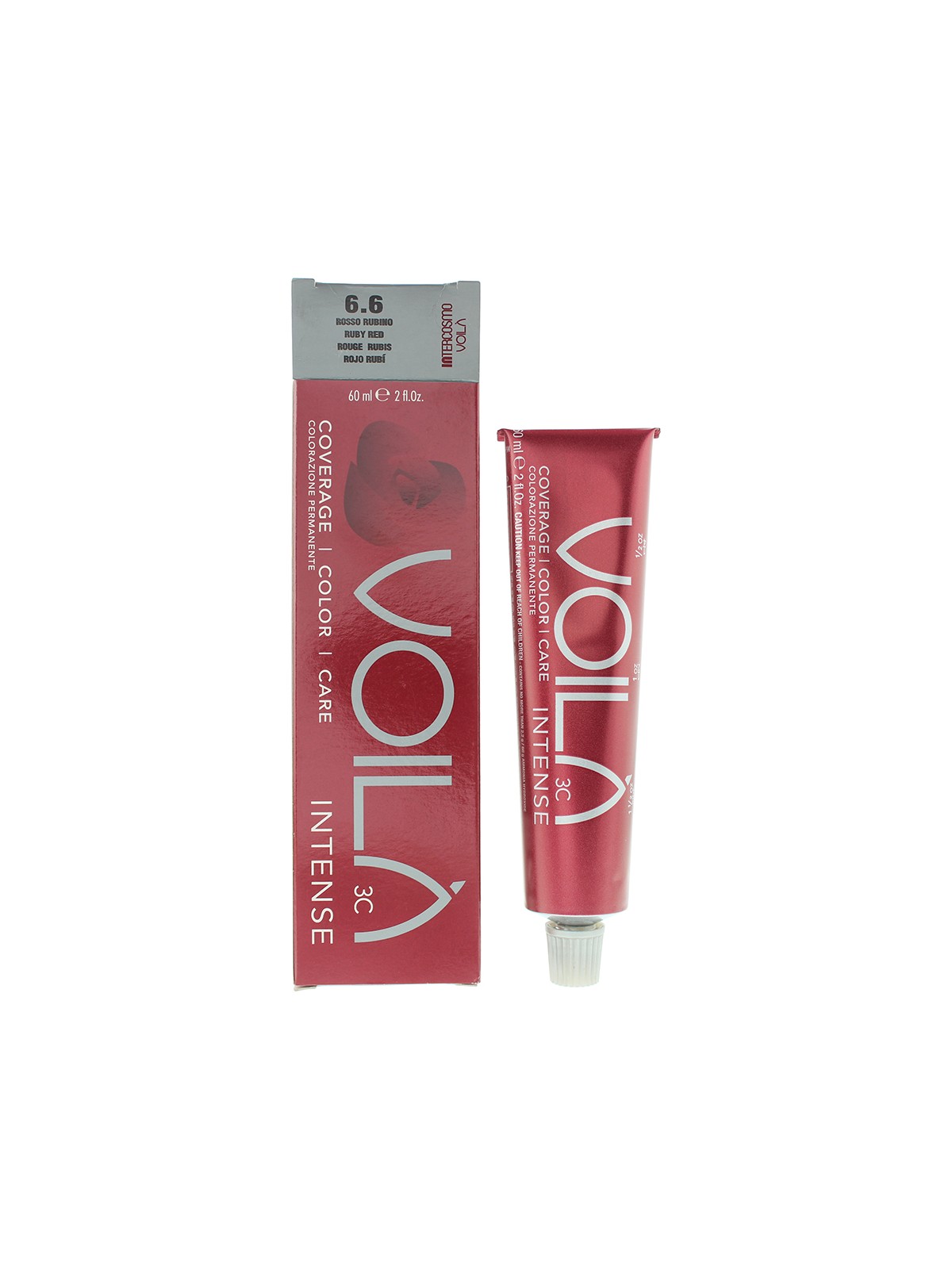 Tintura per capelli permanente Intercosmo Voila 3C Intensa senza ammoniaca colore rosso rubino 6.6 60ml