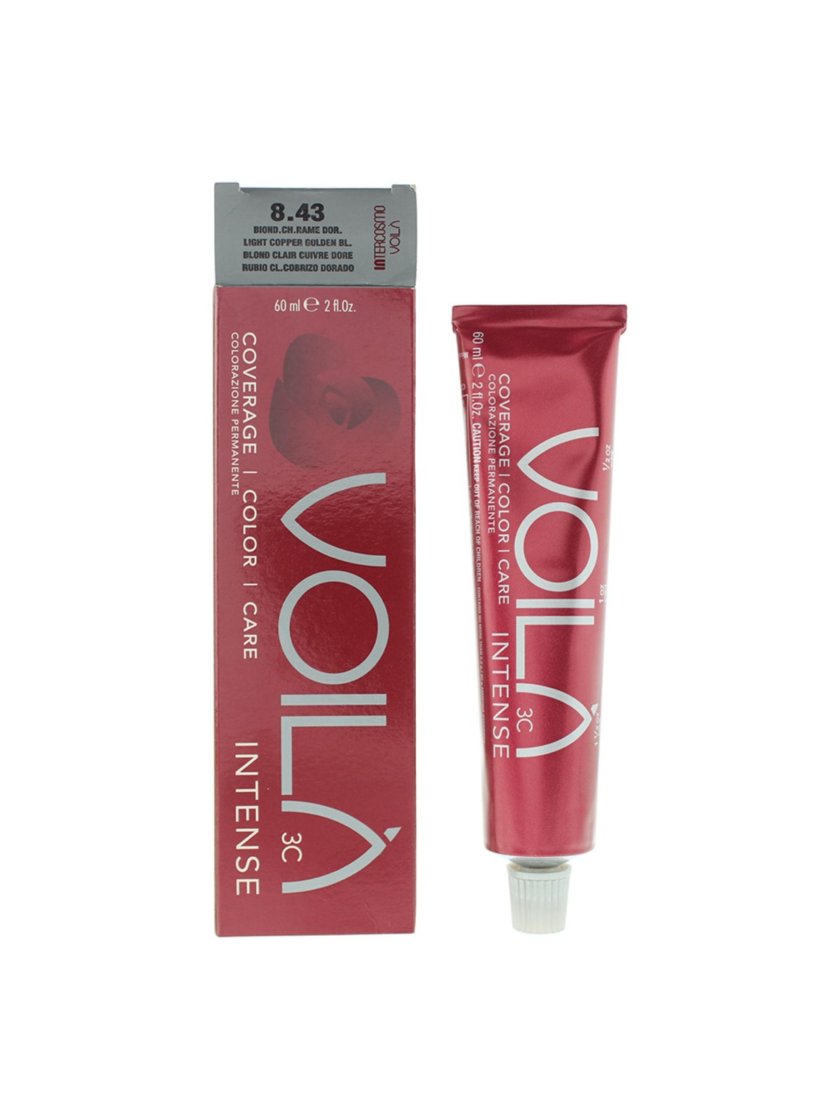 Tintura per capelli permanente intensa Intercosmo Voila 3C 8.43 Biondo dorato ramato chiaro 60ml