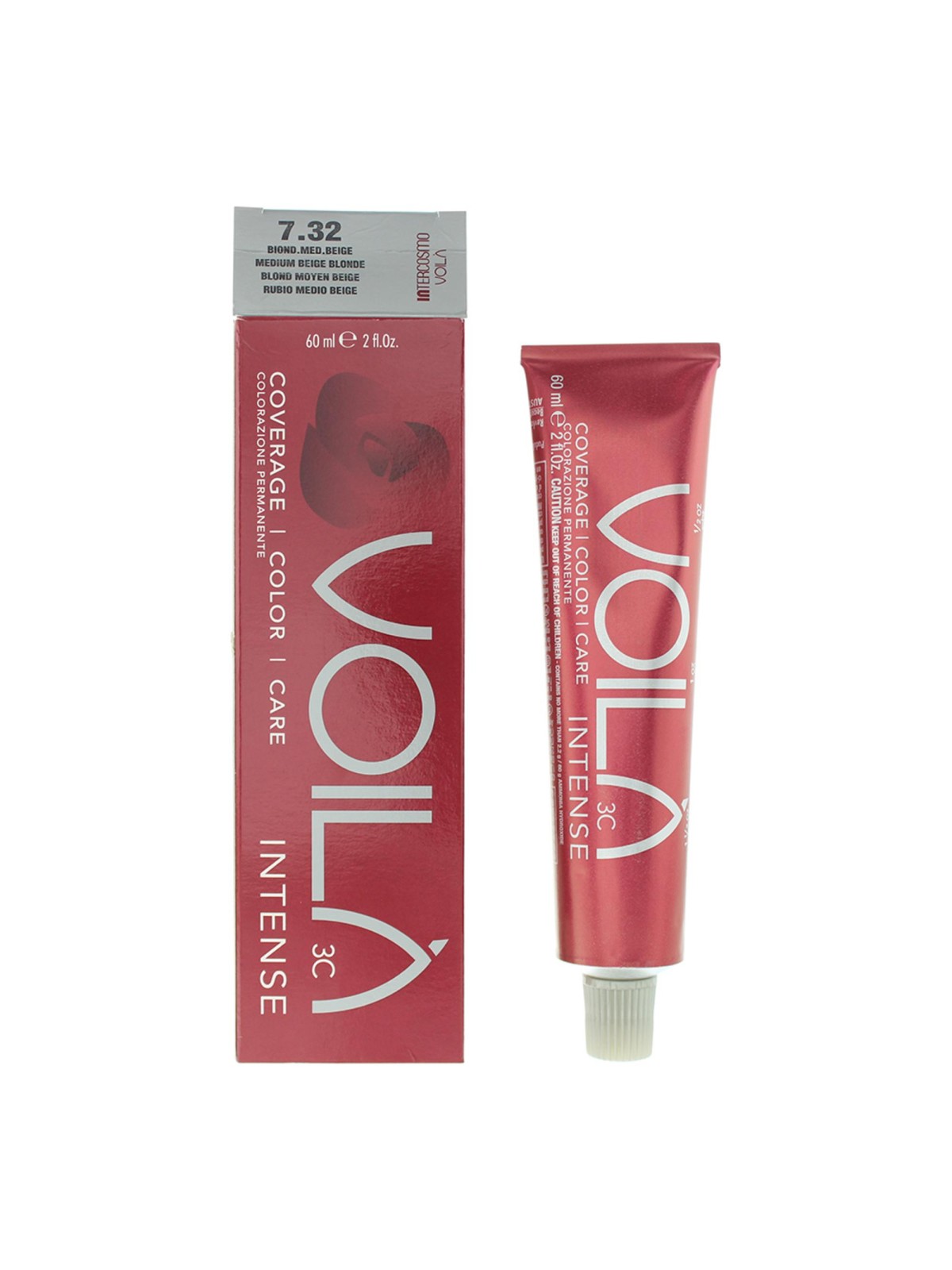 Tintura per capelli permanente intensa Intercosmo Voila 3C 7.32 Biondo Beige Medio 60ml