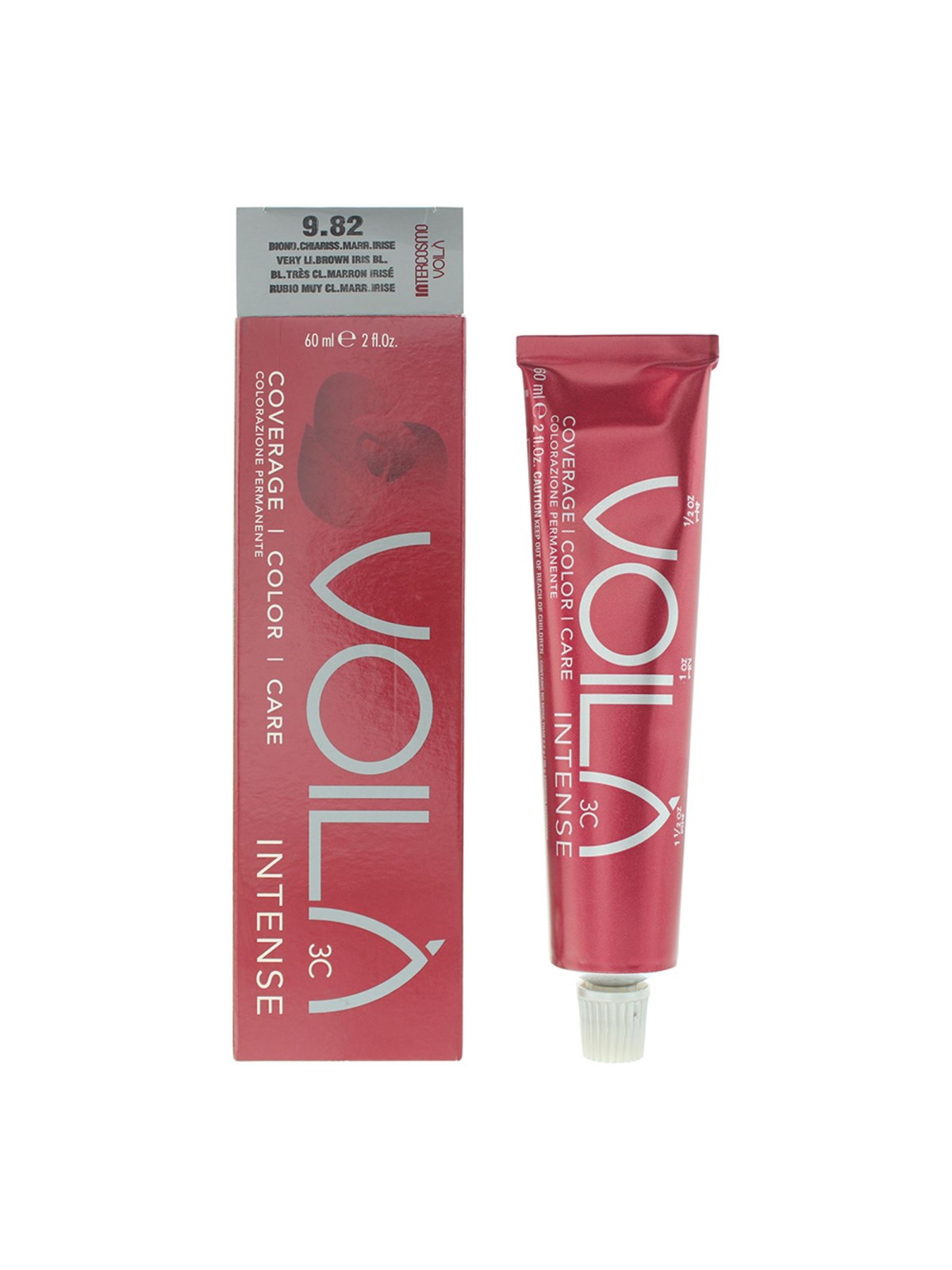 Tintura per capelli permanente intensa Intercosmo Voila 3C 9.82 Castano chiarissimo Biondo iris 60ml