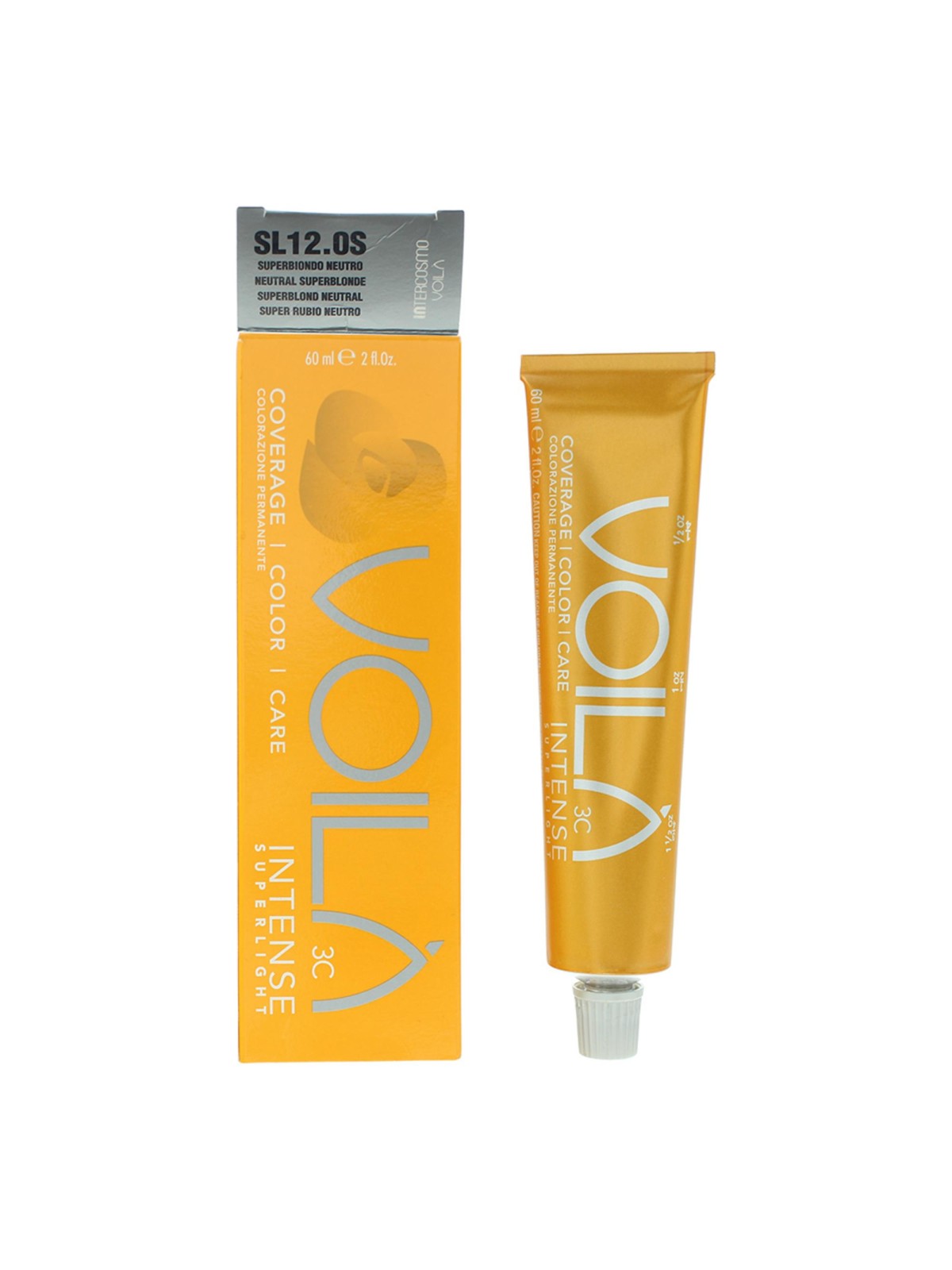 Tintura permanente per capelli Intercosmo Voila 3C Intense SL 12.OS Biondo Super Neutro 60ml