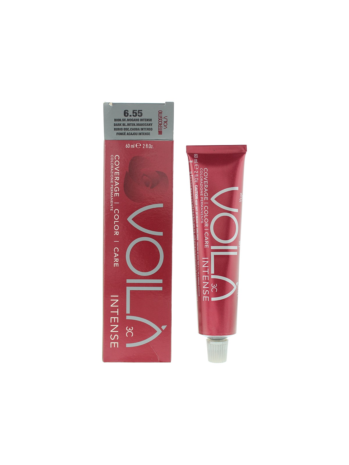 Tintura per capelli permanente Intercosmo Voila 3C Intense 6.55 Biondo Scuro Mogano Intenso 60ml