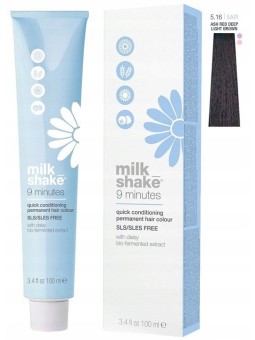Tintura per capelli permanente Milk Shake 9 Minutes 5.165AR Rosso cenere Castano chiaro intenso 100ml