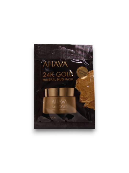 Maschera viso idratante monouso Ahava con minerali e oro 24 carati 6ml
